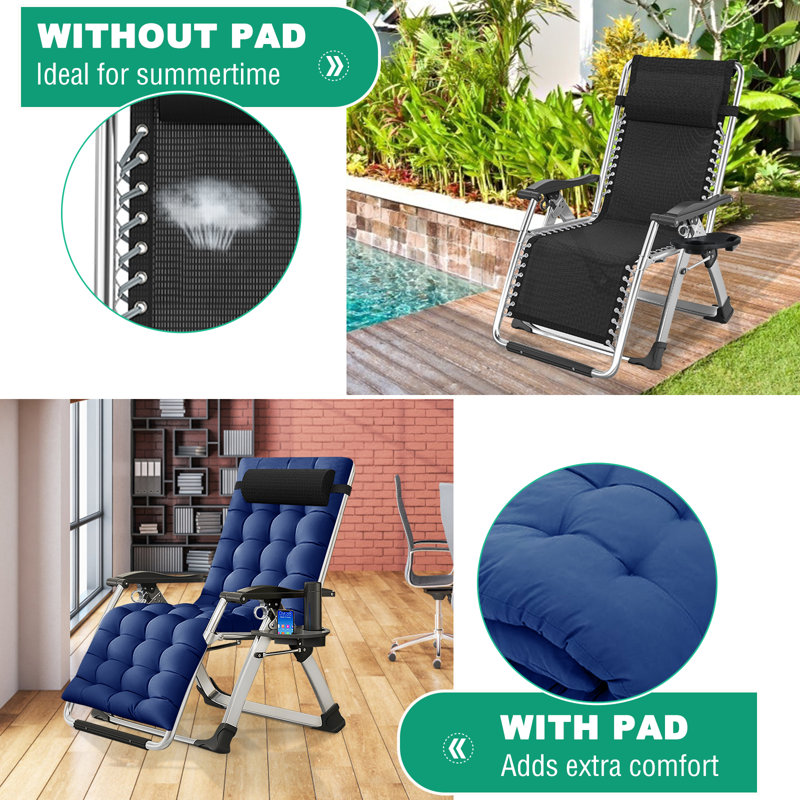 JTANGL Folding Portable Zero Gravity Chair, Reclining Patio JTANGL Folding Portable Zero Gravity Chair, Reclining Patio